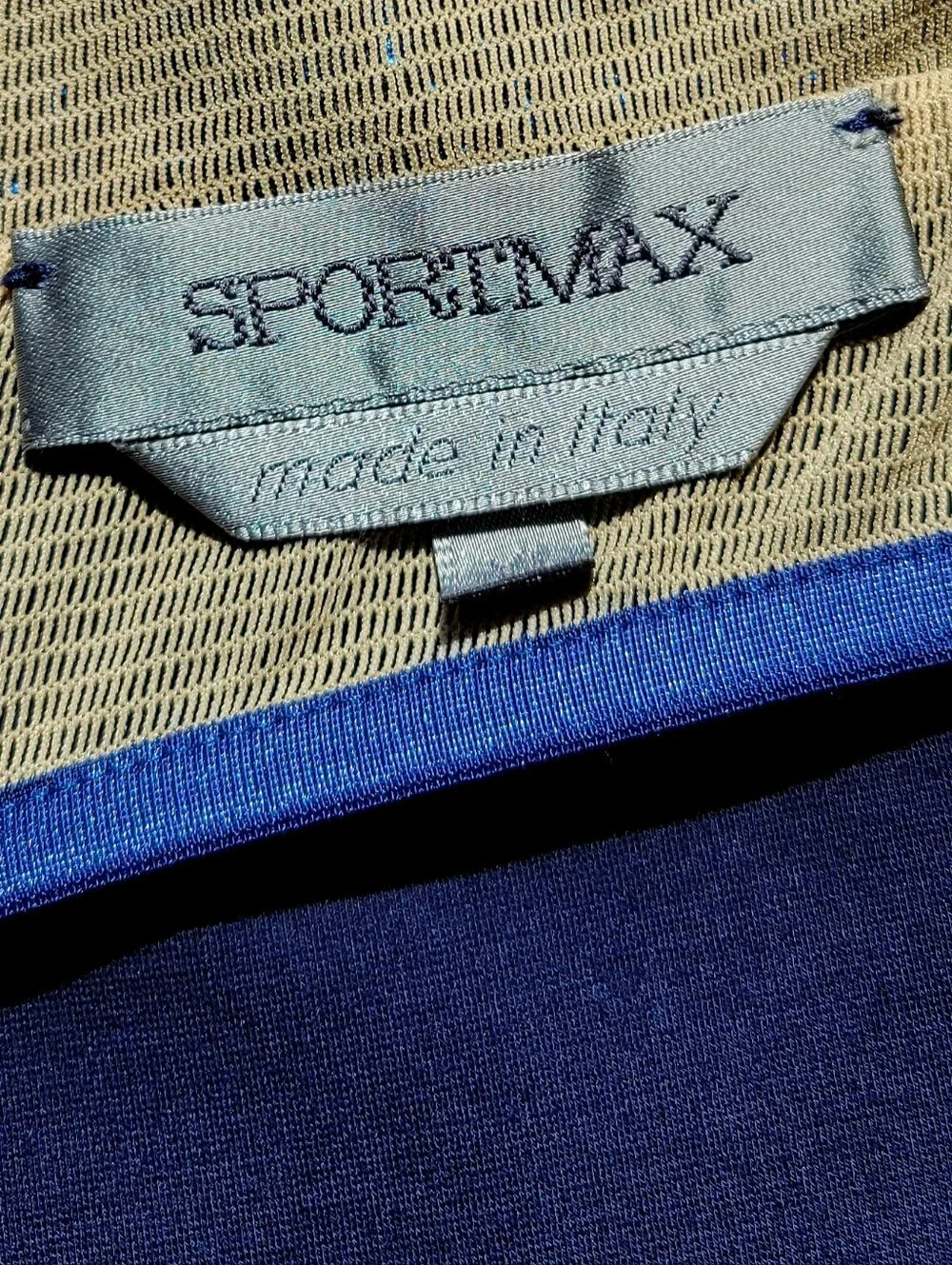 Sportmax Navy Mini Dress with Sheer Dotted Yoke - Picture 5 of 6